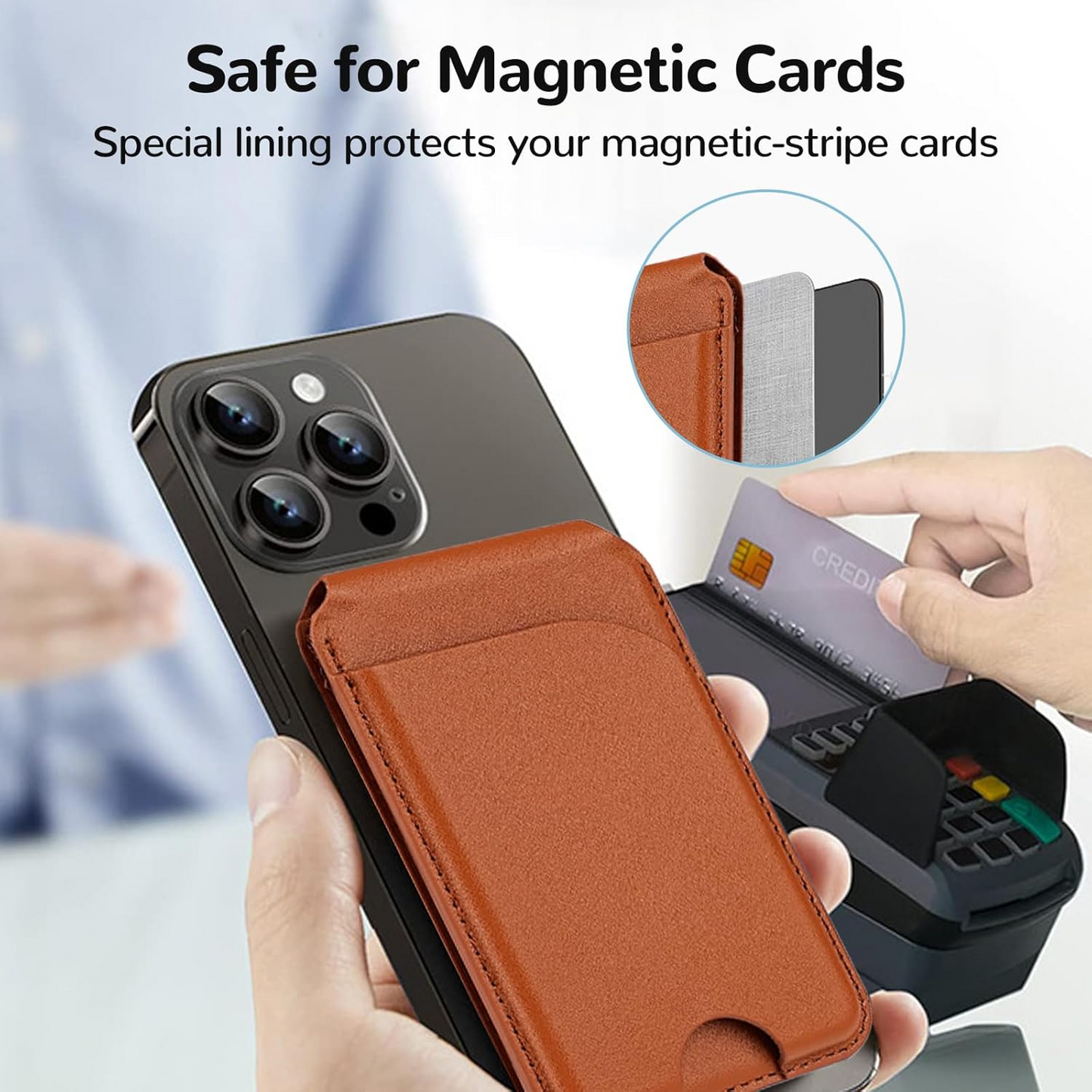 SnapSafe Wallet- Rotating Magnetic Stand Safety & Technology – Card Holder